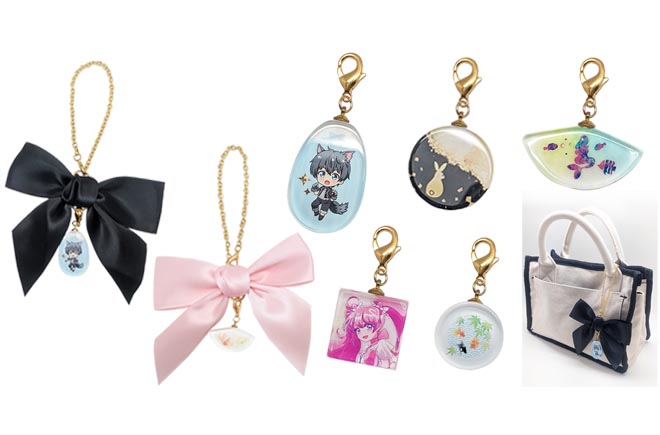 リボン ガラス チャーム | オリジナルグッズ・OEM・ノベルティ製作
