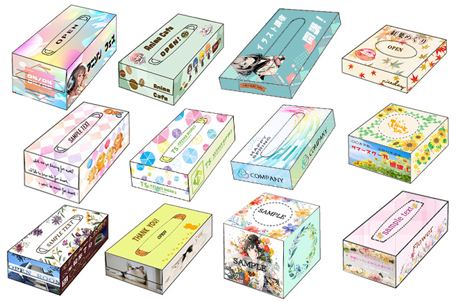 オリジナル ボックスティッシュ 12種 | オリジナルグッズ・OEM