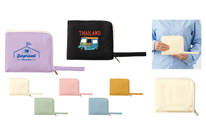 10オンス キャンバス L字 ファスナー フラット ポーチ Sサイズ