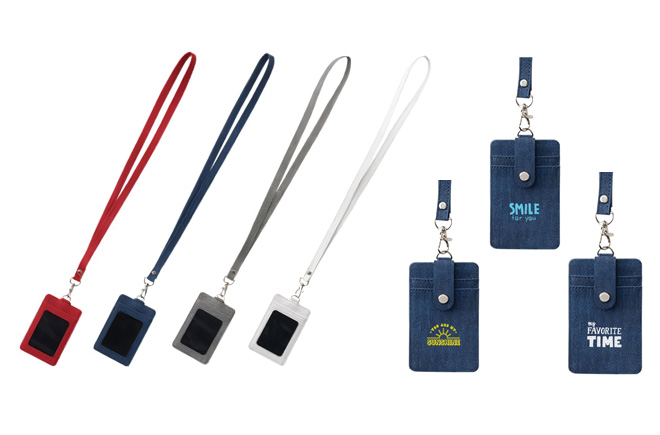 ネックストラップ付 PUレザー パスケース | オリジナルグッズ・OEM