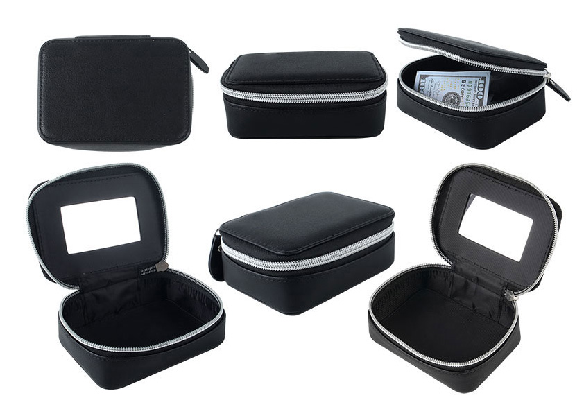 PUレザー ミラー付 コスメ ポーチ | オリジナルグッズ・OEM