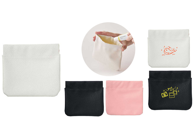 PVC レザー調 バネ口 ミニ ポーチ | オリジナルグッズ・OEM